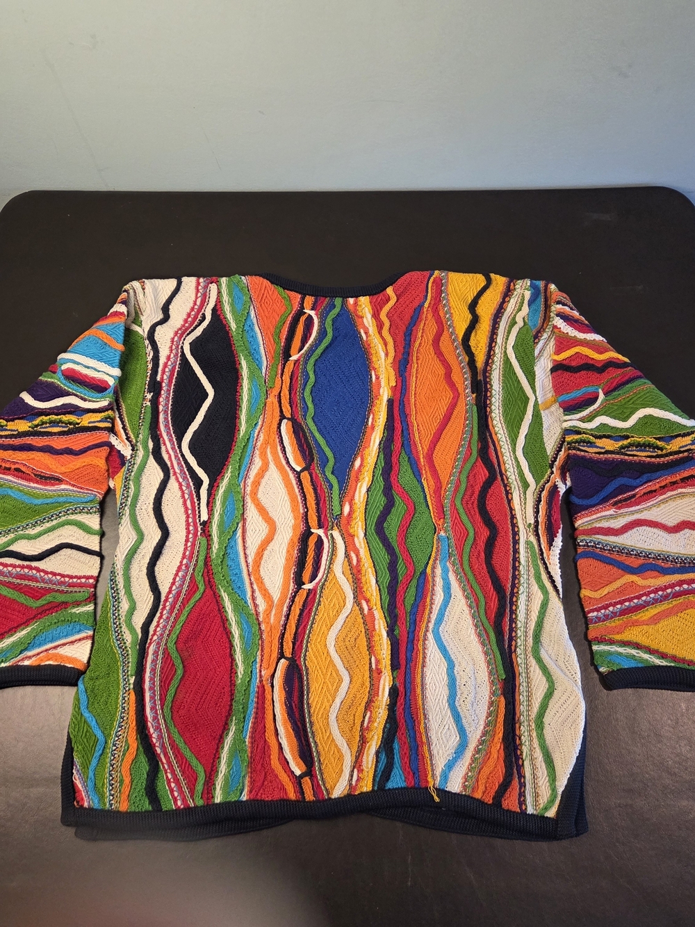Vintage Coogi Australia Cardigan 100% Mercerised Cotton Multicolor Knit Size M - Picture 6 of 11
